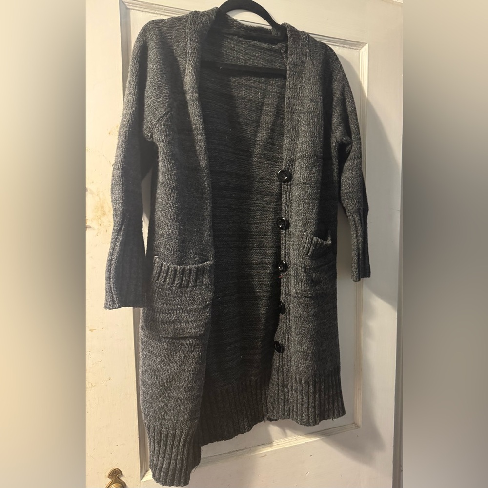 Gray cardigan